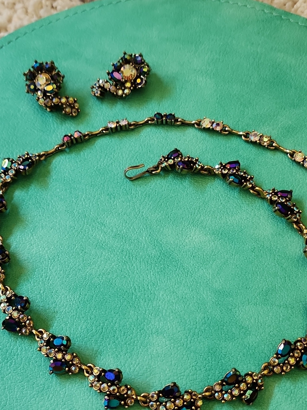 Aurora Crystal Cluster Drop Earrings - Iridescent